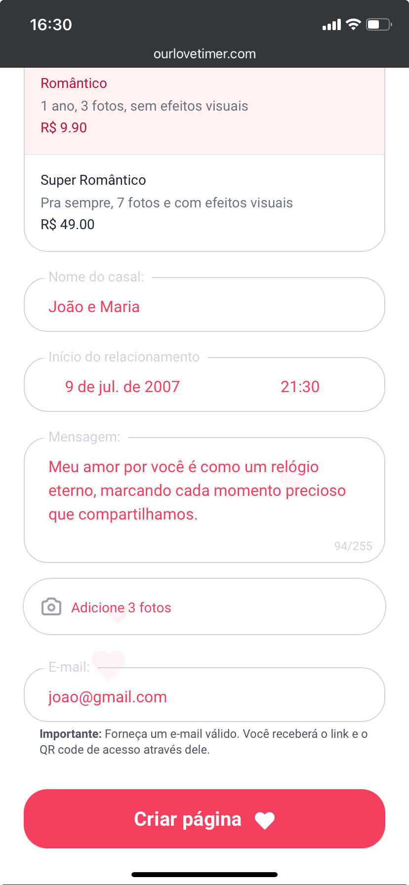 Preencha o formulário